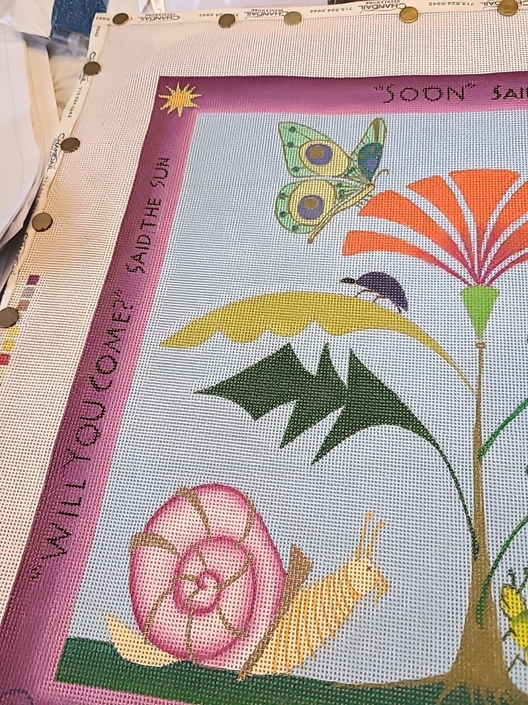 Needlepoint canvas Enchanted Garden CHANDAIL Zecca 2014 Canvas, Guide