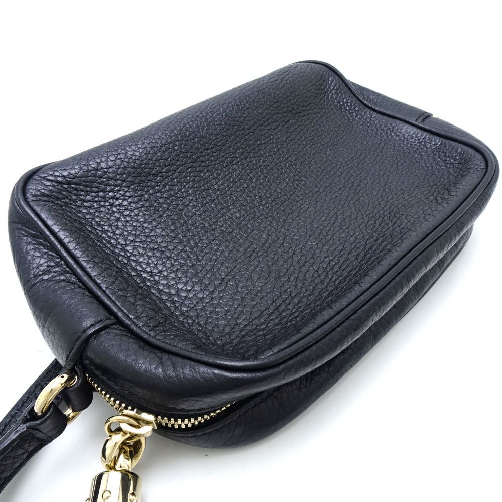 GUCCI Shoulder bag Small disco bag Soho 308364 Leather Black