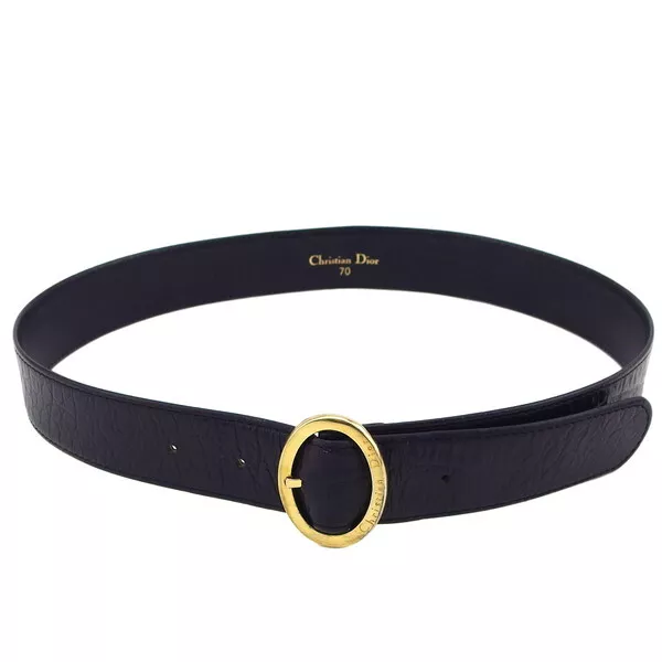 Ceinture Christian Dior × cuir × matière dorée authentique occasion T23487