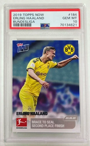 2019 Topps Now Bundesliga Soccer Erling Haaland #184 PSA 10 Gem Mint Dortmund