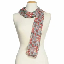 Cejon Women's Scarves Santa Claus Holiday Scarf Wrap Gray One Size, MSRP $24