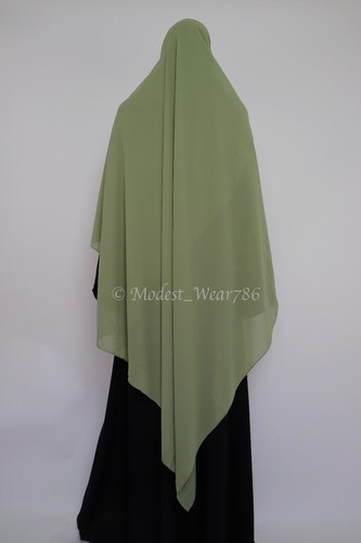 XL Premium Chiffon Hijab Wrap Shayla Scarf Shawl Muslim Headcover Pistachio - Picture 4 of 4
