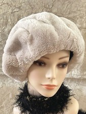 VTG UNWORN 60's Schlampp's Rare Natural Lunaraine Mink Beret Hat 21.5" Canada