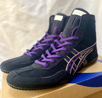 Opt Laces Purple : Asics Wrestling EX-EO 1083A001 Black x Purple x