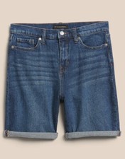Banana Republic Women BERMUDA DENIM SHORT Color Dark Wash Size 26P 814723