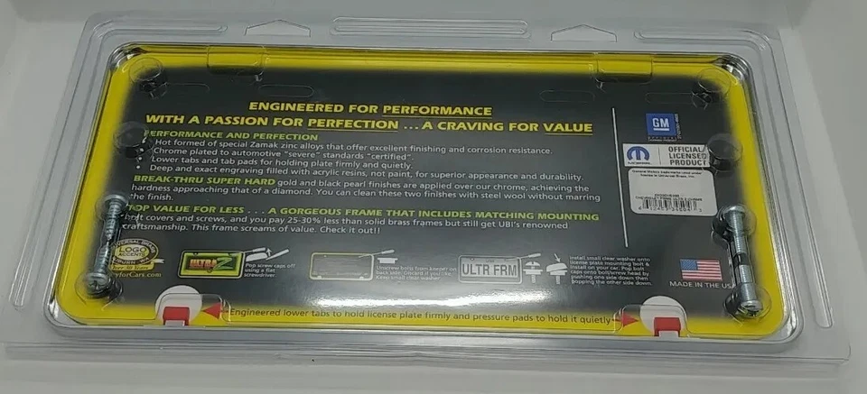 НОВЫЙ официальный держатель рамы для номерного знака Ultra Z CHEVY STINGRAY СДЕЛАНО В США (RR) - Изображение 2 из 4
