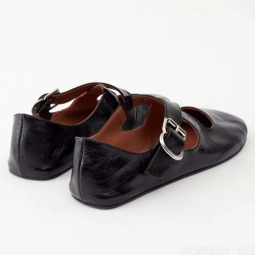 Mujeres Nuevo Elegante Terciopelo Cruzado Hebilla Correa Ballet Plano Mary Jane Zapatos Talla - Imagen 9 de 23