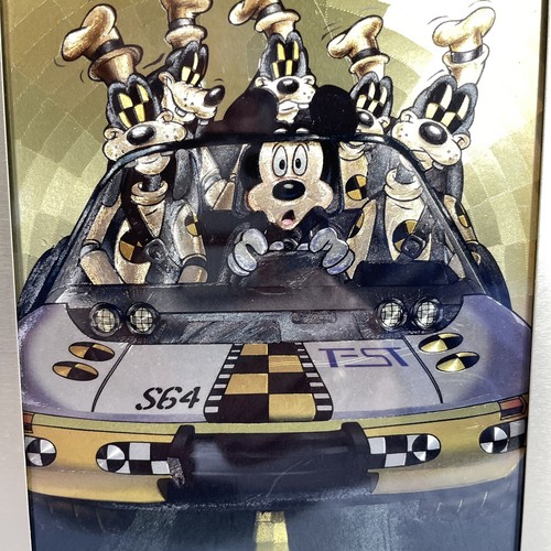 Disney Test Track Epcot Center Mickey Goofy Large Lenticular Postcard Framed - Picture 2 of 4