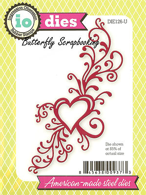Heart Flourish Die American Made Steel Die Impression Obsession DIE126-U New
