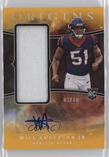 2023 Panini Origins Rookie Jumbo Jersey Gold 3/10 Will Anderson Jr Auto j8o