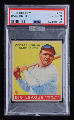 1933 Goudey Babe Ruth #53 PSA 4 MBA Silver
