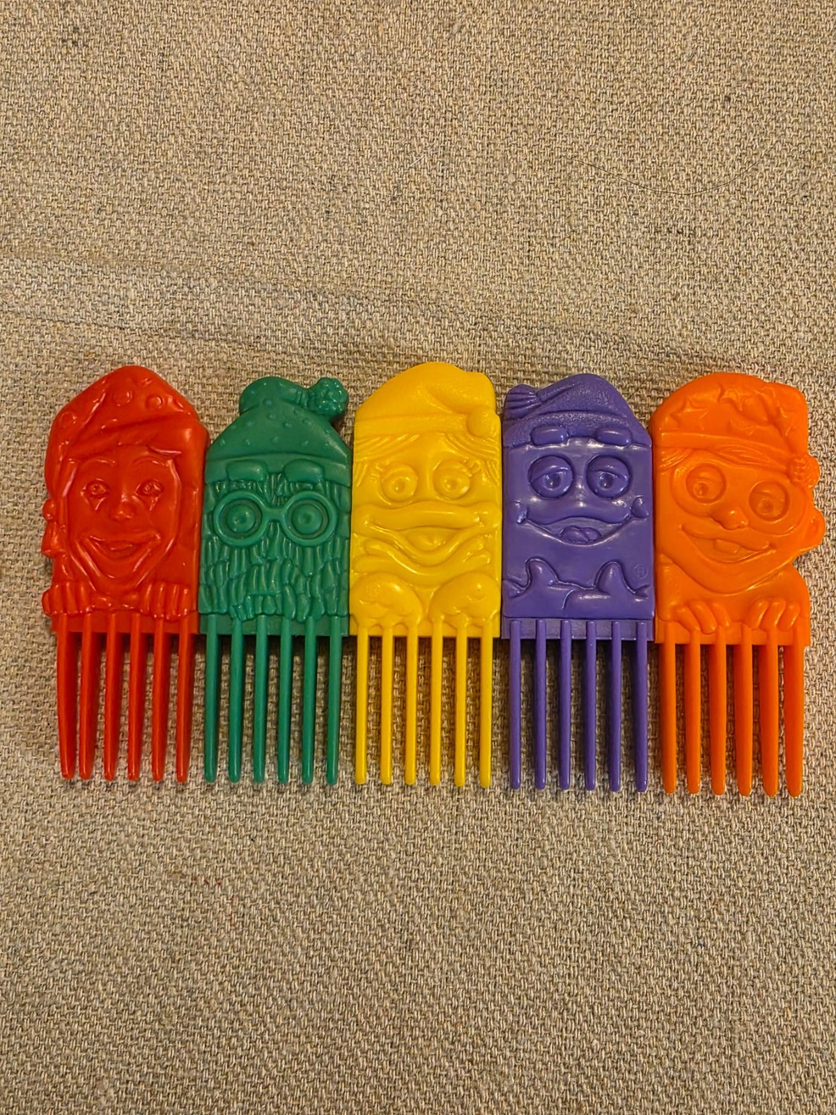 Vintage 1990 McDonald's Happy Meal Rainbow Character Comb Set