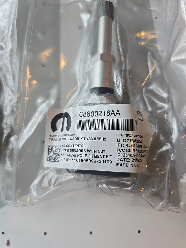 Kit SENSOR TPMS P68600218AA 2023-2026 Original Mopar Ram 1500 2500 3500 4500 5500 Foto 2 de 3