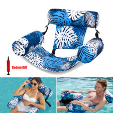 Swimming Pool Inflatable Seats Foldable Water Floating Bed Chair Lounge Beach