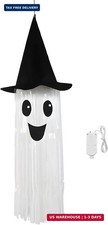 Halloween Ghost Hanging Decorations - DIY LED White Light Up Ghost Streamer with