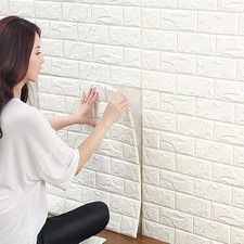 TOFFCAEa 3D Brick Wallpaper 10-Pack Self-Adhesive Wall Tiles Waterproof Masonry 