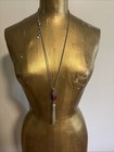 Red Eye Stone Dangle Vintage Necklace  — photo 9