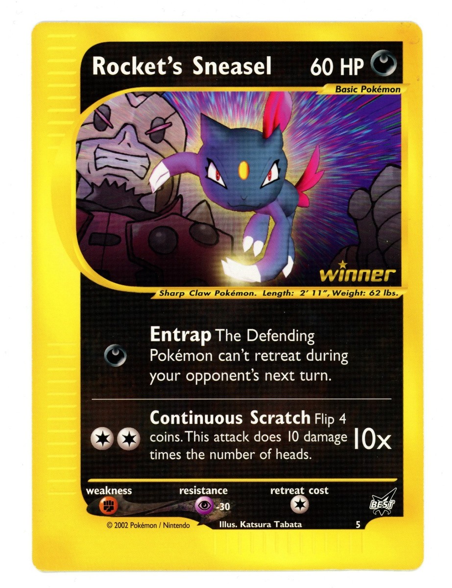 Pokemon Card - Rocket's Sneasel #5 - Best Winner - Promo - JUMBO