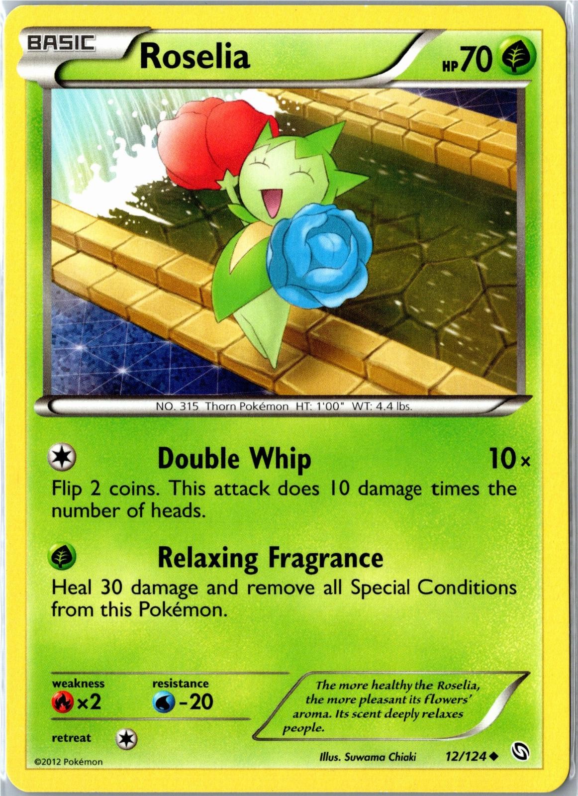 Pokemon Card - Roselia Dragons Exalted 12/124 2012 Uncommon Lightly Played