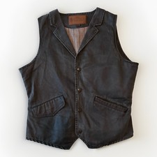 Outback Trading Co Arkansas Vest Mens M Charcoal Gray Western Lined NWOT