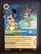 Lorcana Mickey Mouse  Minnie Mouse Adventuring Duo Rare 99/207 EN