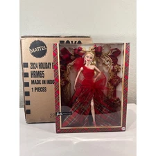 2024 Holiday Barbie Doll Signature Edition Red Plaid Gown Christmas With Shipper