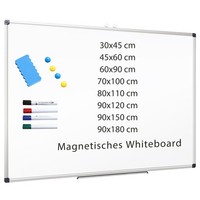 Magnetisches Whiteboard Tafel BüRo Schule Abwischbar Alurahmen 90X60 Cm