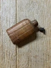 19thC Antique Civil War era Soldier's Wicker Pocket Whiskey Flask