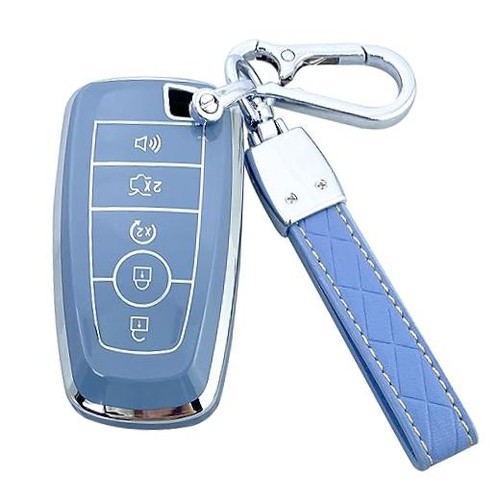 Key Fob Cover Case Compatible with Ford F150 F250 F350 F450 F550 Explorer Blue