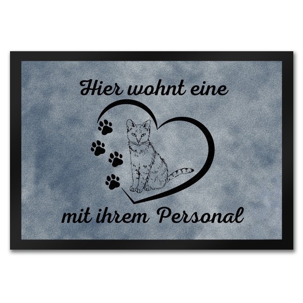 FußMatte In 35X50 Cm - Hier Wohnt Eine Katze Mit Ihrem Personal-image