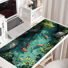 40 90cm Koi Fish Pattern Desk Mat, Smooth Edges Gaming Mouse Pad, 35.4x15.7 Inch