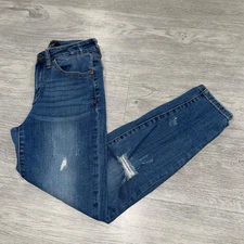 Judy Blue Jeans Women's 26 Denim Pants Relaxed Fit Distressed Stretch Mid Rise