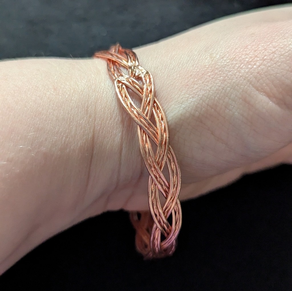 Copper Wire Braided Bangle Statement Bracelet - image 2