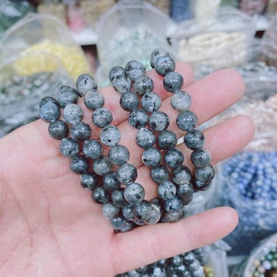 10pc 8mm Natural Black Flash Bead Bracelet Reiki Crystal Quartz Healing Decorate