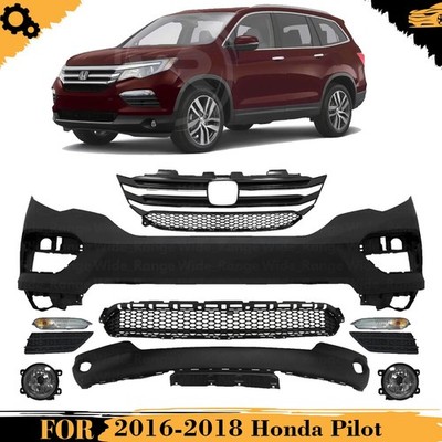 Front Bumper Cover Paintable & Grille Assembly Kit For 2016-2018 Honda Pilot
