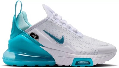Nike Grade School Air Max 270 Premium Youth Women White-Chlorine Blue-Teal Tint