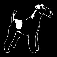 Fox Terrier Dog Det Decal Sticker White Die Cut Vinyl