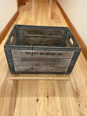 Vintage Wooden And Metal Milk Crate 1963 | eBay