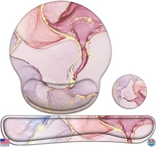 Lateefah 3-in-1 Ergonomic Mouse Pad with Wrist Support & Keyboard Rest - Foam