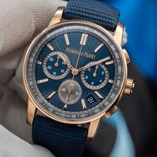 Audemars Piguet Code 11.59 Chronograph "Blue Nuit Nuage" Rose Gold Dial 26393OR 11