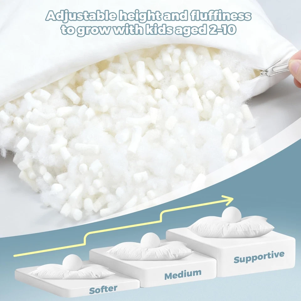 Almohada ajustable de látex para niños pequeños Talatex, látex natural y relleno de alta resistencia... Foto 4 de 4