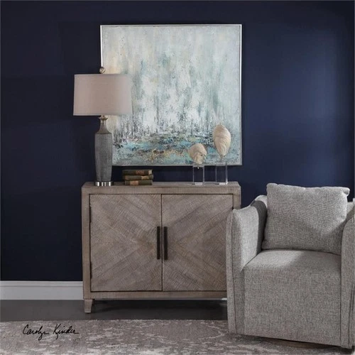 Uttermost Adalind Farmhouse 2-Door Wood Accent Cabinet in White Wash - Picture 3 of 9