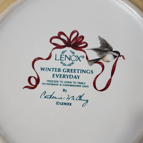 Lenox Winter Greetings Everyday 9 inch Serving Bowl Cardinal Tartan - Picture 6 of 12