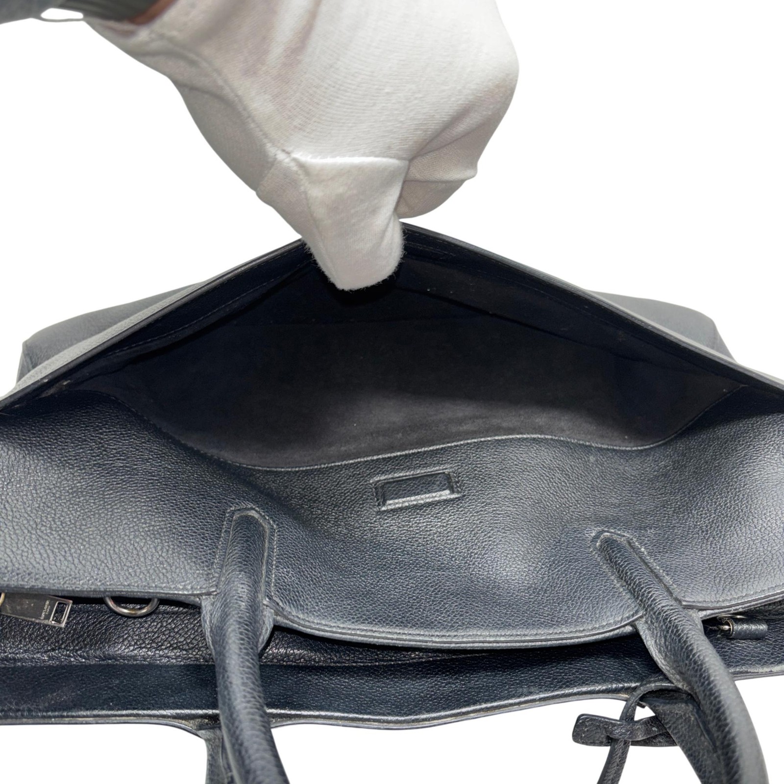 Saint Laurent Cabas Rive Gauche Grained Leather Tote Bag - 14.2" x 9.4" x 6" thumbnail 5