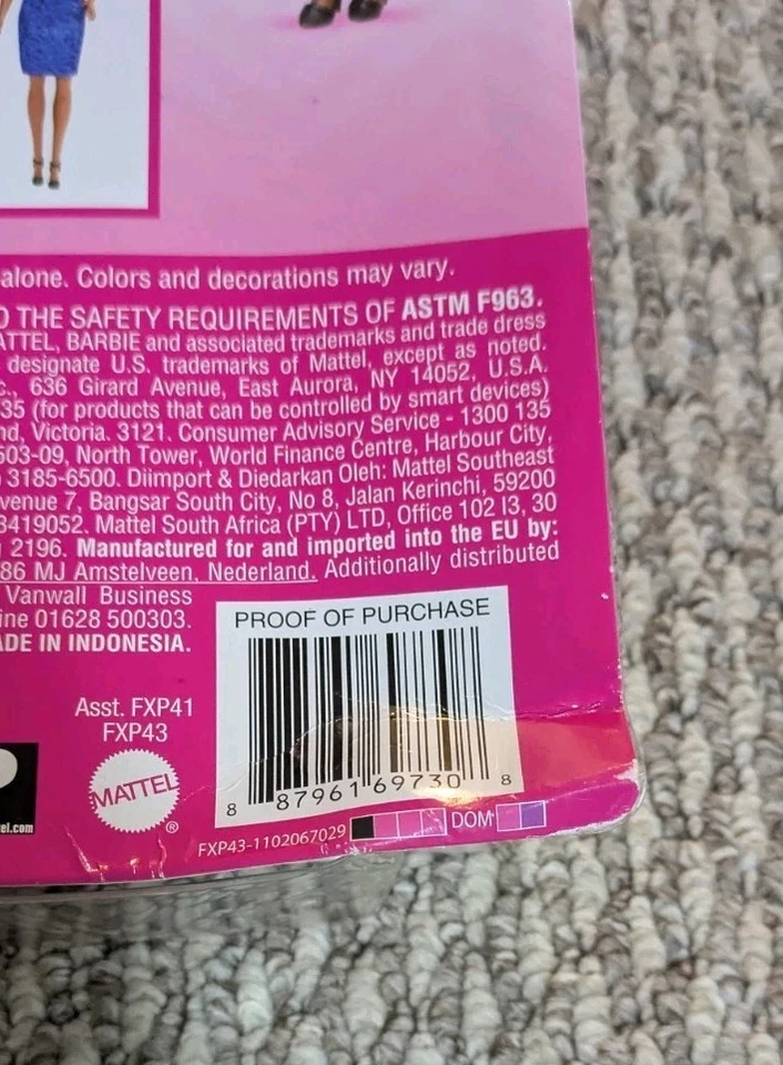 2019 Barbie Career Of The Year African American Judge Black Hair FXP43 RARE NEW - Image 4 of 4