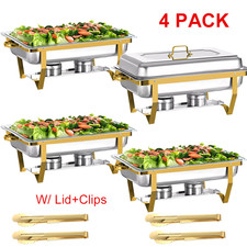 9Q Gold Stainless Steel Chafer Chafing Dish Sets Catering Food Warmer Buffet Set
