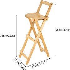 Stool Durable Portable Design Bamboo Folding Bar with Back Support Footrest