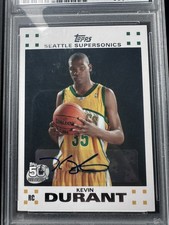 KEVIN DURANT 2007-08 Topps White PSA/DNA Certified Encased Auto Rookie RC #2