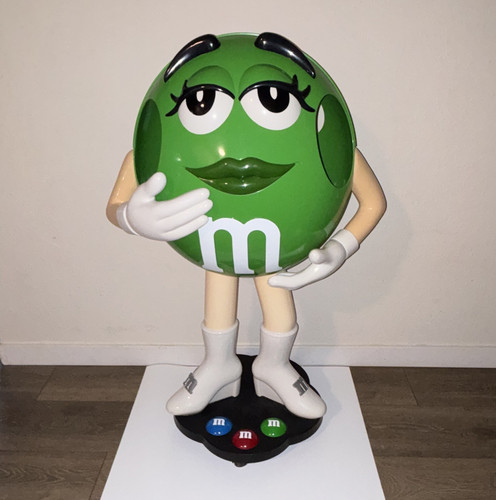 M & M Vintage Collectible Store Rolling Candy Display 38" Tall Green VGC!