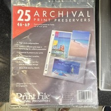 Print File 46-6P Archival Acid-Free Photo Pages/Sleeves, 25 Pack